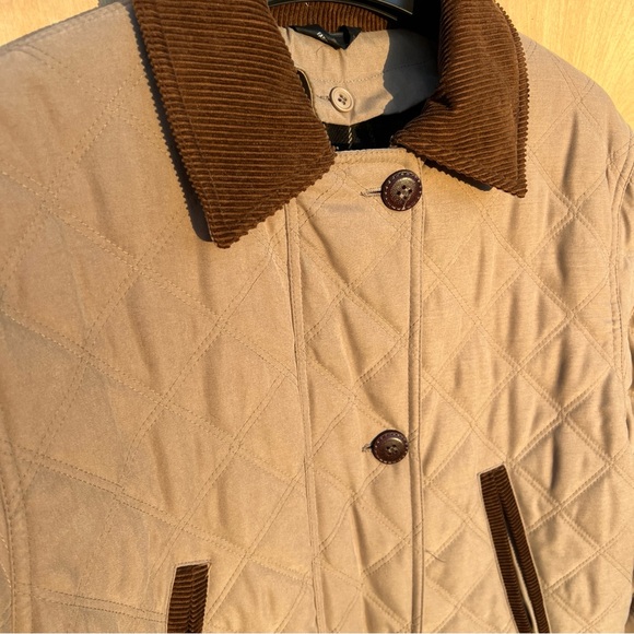 Vintage utex quilted barn jacket khaki w brown corduroy + removable liner est L - Picture 2 of 8